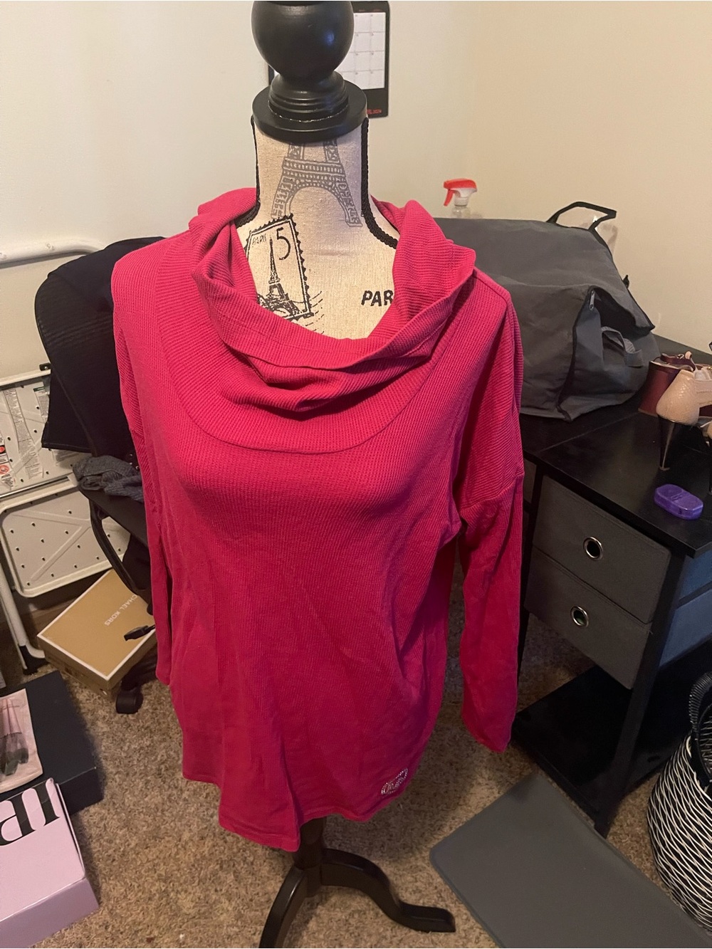Michael Kors Draped Cowl Neck Sweater - Fuchsia